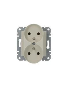 Asfora gniazdo podwójne 2x2p+z bez ramki krem EPH9810223 2