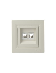 Asfora gniazdo telefoniczne podwójne krem EPH4200123 2