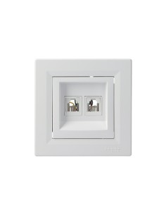 Asfora gniazdo telefoniczne podwójne białe EPH4200121 - hurtownia elektryczna Amper.pl 2