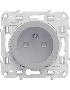 Odace Gniazdo 2P+PE (zaciski bezgwintowe)w kolorze aluminiowym S53D059 Schneider 2