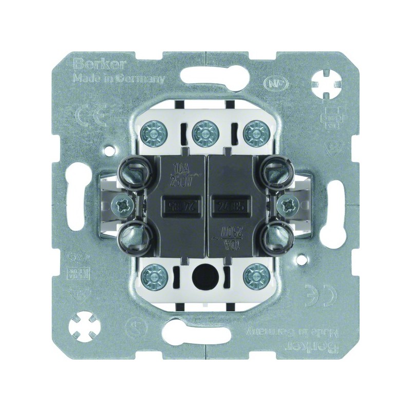one.platform Łącznik 2-klawiszowy grupowy przyciskowy, 4 styki zwierne, mechanizm, zaciski śrubowe 53503404 Berker Hager