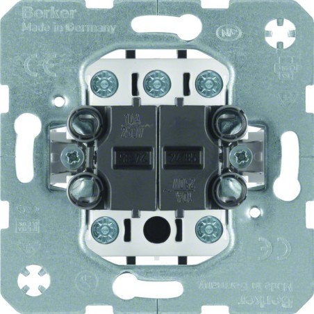 one.platform Łącznik 2-klawiszowy grupowy przyciskowy, 4 styki zwierne, mechanizm, zaciski śrubowe 53503404 Berker Hager