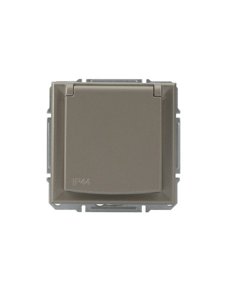 Asfora Gniazdo do syst. ramkowego 2P+PE IP44, brązowe EPH2800669 Schneider