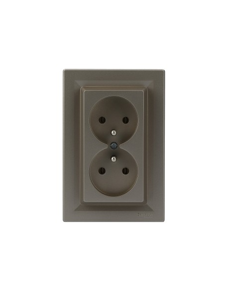 Asfora Gniazdo 2x2P+PE, zaciski śrubowe, brązowe EPH9800269 Schneider