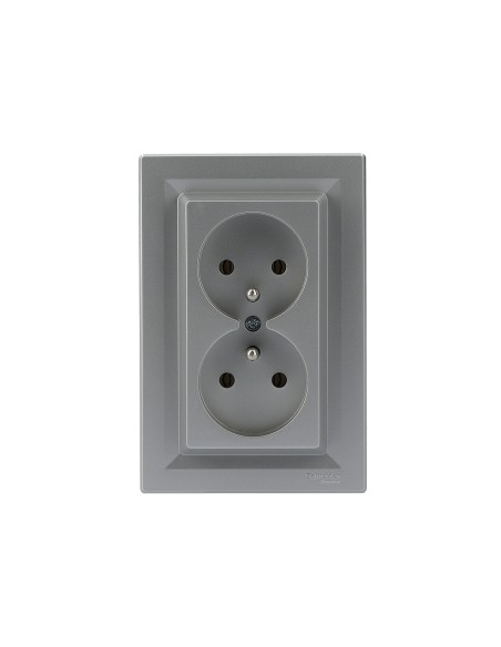 Asfora Gniazdo 2x2P+PE,zaciski śrubowe 16 A 250 V,aluminium EPH9800261 Schneider