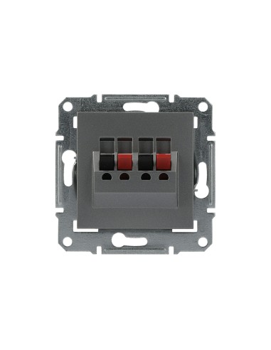 Asfora Gniazdo głośnikowe podwójne bez ramki, stal EPH5700162 Schneider