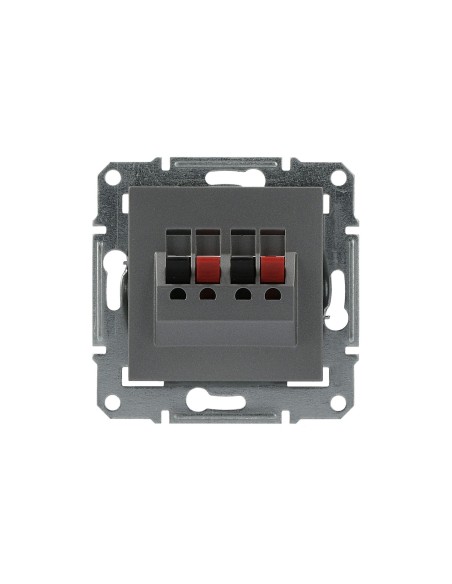 Asfora Gniazdo głośnikowe podwójne bez ramki, stal EPH5700162 Schneider