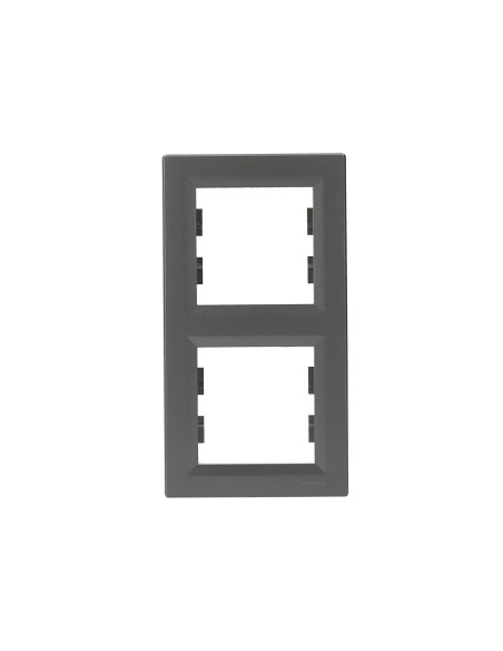 Asfora Ramka podwójna, pionowa, kolor stalowy EPH5810262 Schneider