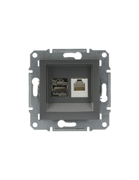 Asfora Gniazdo t El.komp. kat5e UTP bez ramki, stal EPH4900162 Schneider