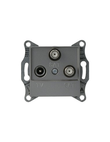 Asfora Gniazdo TVSATSAT końcowe (1dB) bez ramki, stal EPH3600162 Schneider