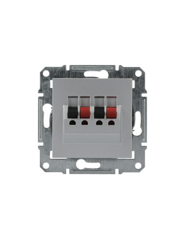 Asfora Gniazdo głośnikowe podwójne bez ramki, aluminium EPH5700161 Schneider