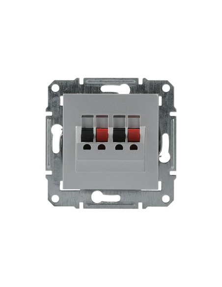 Asfora Gniazdo głośnikowe podwójne bez ramki, aluminium EPH5700161 Schneider