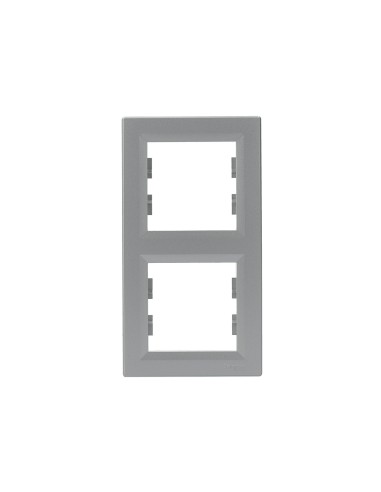 Asfora Ramka podwójna, pionowa, aluminium EPH5810261 Schneider