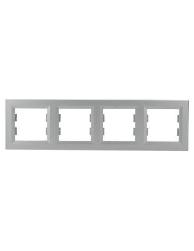 Asfora Ramka poczwórna, pozioma, aluminium EPH5800461 Schneider
