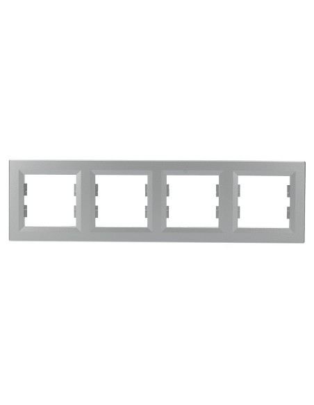 Asfora Ramka poczwórna, pozioma, aluminium EPH5800461 Schneider