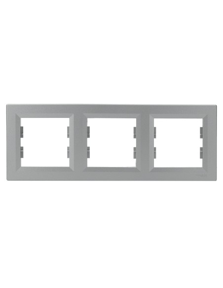 Asfora Ramka potrójna, pozioma, aluminium EPH5800361 Schneider