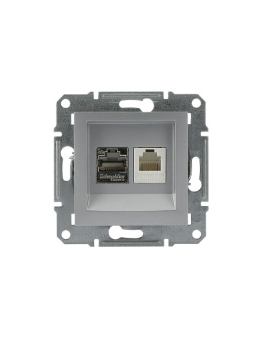 Asfora Gniazdo t El.komp. kat5e UTP bez ramki, aluminium EPH4900161 Schneider