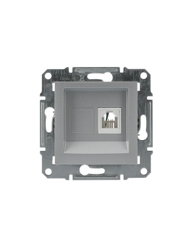 Asfora Gniazdo telefoniczne bez ramki, aluminium EPH4100161 Schneider