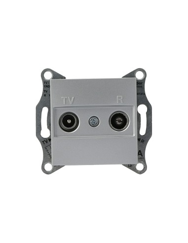 Asfora Gniazdo RTV końcowe bez ramki, aluminium EPH3300161 Schneider