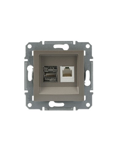 Asfora Gniazdo t El.komp. kat5e UTP bez ramki, brąz EPH4900169 Schneider