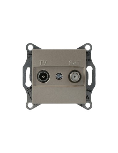 Asfora Gniazdo TVSAT końcowe (1dB) bez ramki, brązowe EPH3400169 Schneider