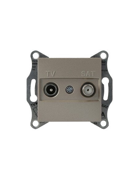 Asfora Gniazdo TVSAT końcowe (1dB) bez ramki, brązowe EPH3400169 Schneider