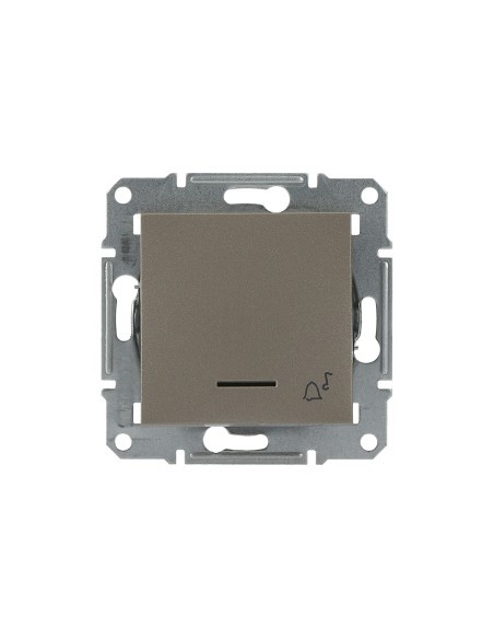 Asfora Przycisk "dzwonek" z podświetleniem bez ramki, brąz EPH1700169 Schneider