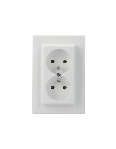 Asfora gniazdo podwójne 2x2p+z biale EPH9800221 - hurtownia elektryczna Amper.pl