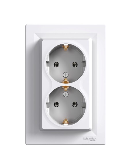 Asfora Gniazdo podwójne SCHUKO, białe EPH9900121 Schneider