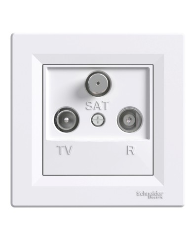 Asfora Gniazdo RTVSAT przelotowe (8dB), białe EPH3500321 Schneider