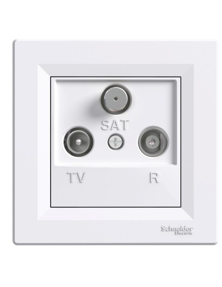 Asfora Gniazdo RTVSAT przelotowe (8dB), białe EPH3500321 Schneider