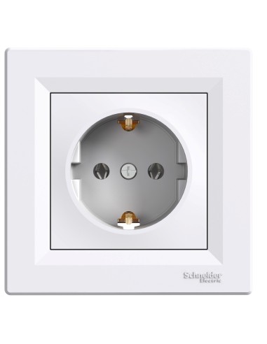 Asfora Gniazdo pojedyncze SCHUKO, białe EPH2900121 Schneider