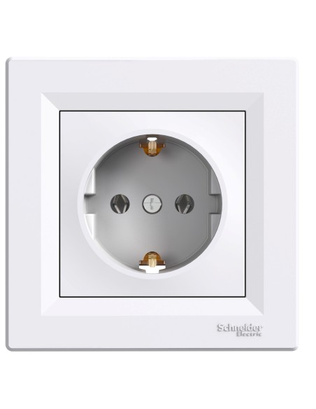 Asfora Gniazdo pojedyncze SCHUKO, białe EPH2900121 Schneider