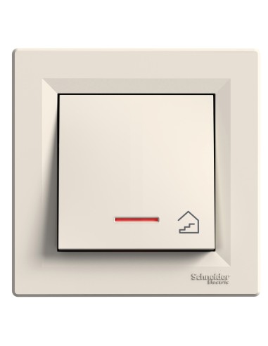 Asfora Przycisk "schody" z podś. (śrub.) z ramką, kremowy EPH1900323 Schneider
