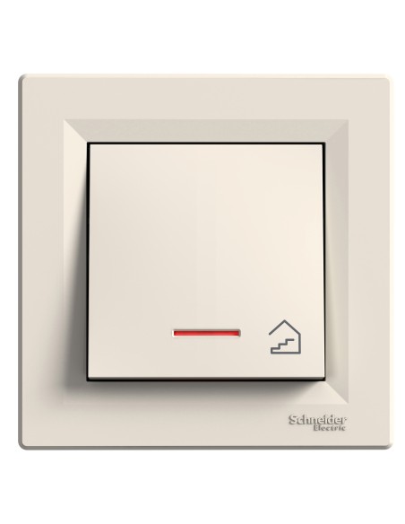 Asfora Przycisk "schody" z podś. (śrub.) z ramką, kremowy EPH1900323 Schneider