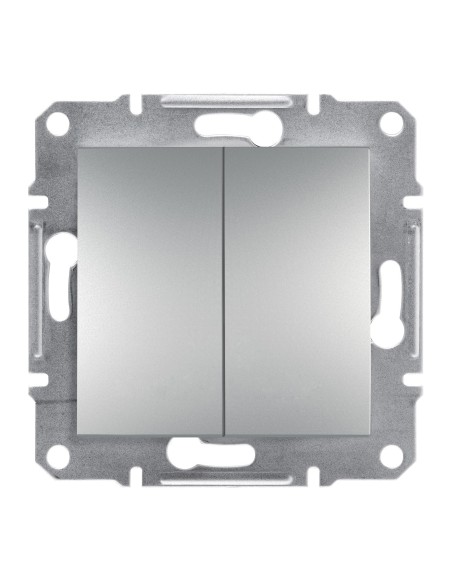 Asfora Przycisk podwójny bez ramki, aluminiowy EPH1100161 Schneider