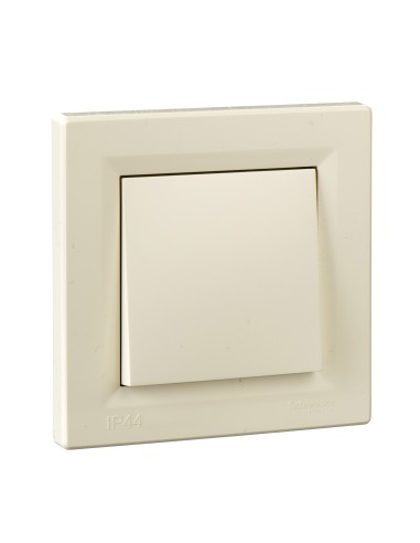 Asfora Łącznik krzyżowy IP44 z ramką, kremowy EPH0500223 Schneider