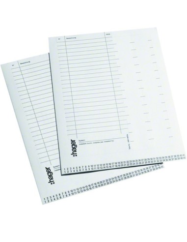 volta Karty opisowe do naklejenia na drzwi rozdzielnicy zestaw 10 szt. VZ717 Hager