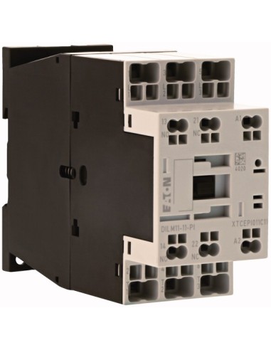 Stycznik mocy, 3-biegunowe, 380 V 400 V 5 kW, 1 zestyk zwierny, 1 zr, 220 V 50/60 Hz, Praca AC, Zaciski sprężynowe Push-In