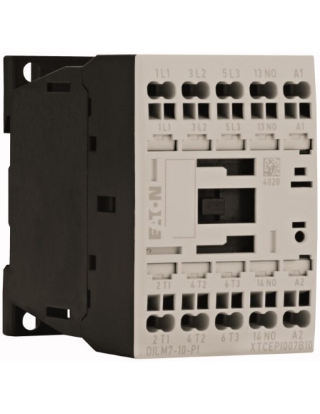 Stycznik mocy, 3-biegunowe, 380 V 400 V 3 kW, 1 zestyk zwierny, 230 V 50 Hz, 240 V 60 Hz, Praca AC, Zaciski sprężynowe Push-In