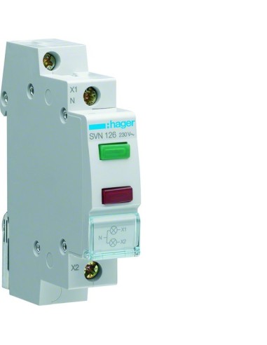 Lampka sygnalizacyjna LED zielona+czerwona 230VAC SVN126 Hager