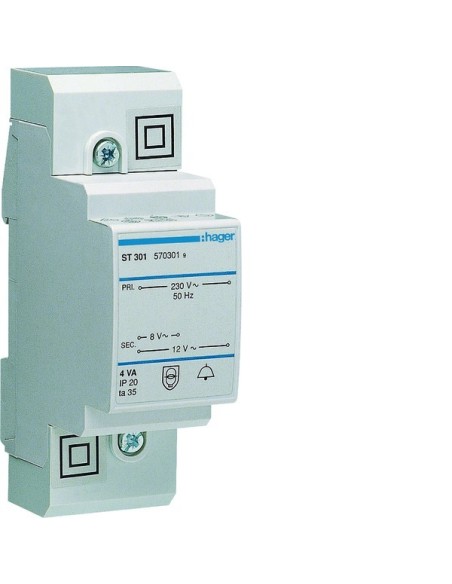 Transformator dzwonkowy 230/8-12VAC 4VA ST301 Hager