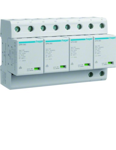SPD Ogranicznik przepięć T1 kombinowany 4P sieć TN-S Iimp100kA Up?1,5kV SPN801 Hager