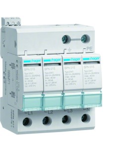 SPD Ogranicznik przepięć T2 4P sieć TN-S In20kA Up?1,25kV styk FM SPN417 Hager 2