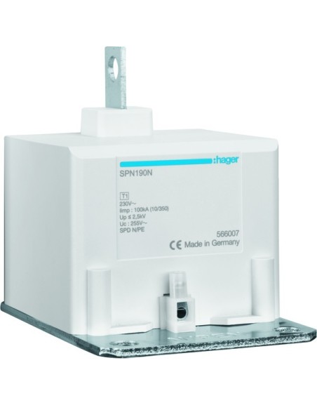 SPD T1 kombinowany, 1P N-PE, Iimp100 kA, Up ? 2,5 kV SPN190N Hager