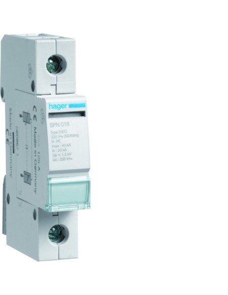 SPD Ogranicznik przepięć T2 1P N-PE sieć TT In20kA Up?1,5kV SPN118 Hager