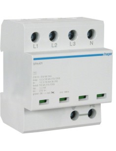 SPD Ogranicznik przepięć T1 kombinowany 4P TN-S/TT Iimp50kA Up?1,5kV SPA401 Hager 2