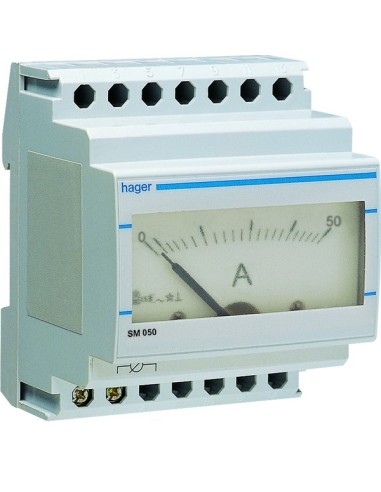 Amperomierz analogowy przekładnikowy 0-50A SM050 Hager