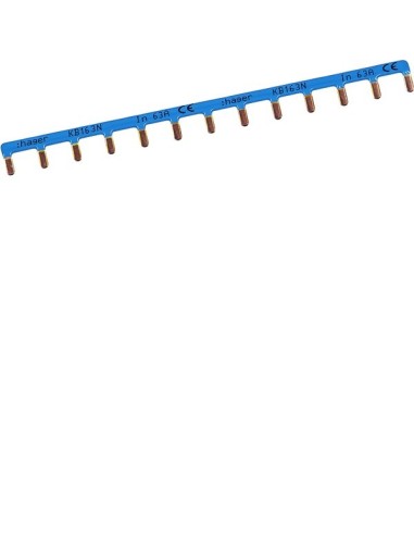 Szyna grzebieniowa kołkowa pozioma 1P 10mm2 13M powłoka niebieska KB163N Hager