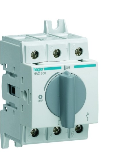Modułowy rozłącznik izolacyjny obrotowy 3P 80A, rozmiar 2 HAC308 Hager